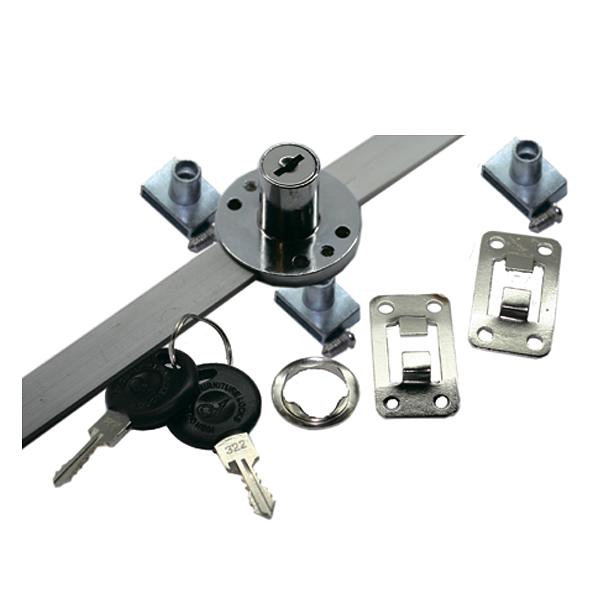 Замок LOCK.108.500.CR, центральный на 3 ящика, хром фото 1