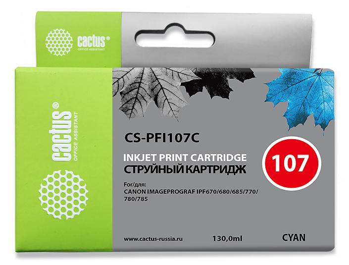 Картридж струйный Cactus CS-PFI107C синий (130мл) для Canon IP iPF670/iPF680/iPF685/iPF770/iPF780/iPF785/ фото 1