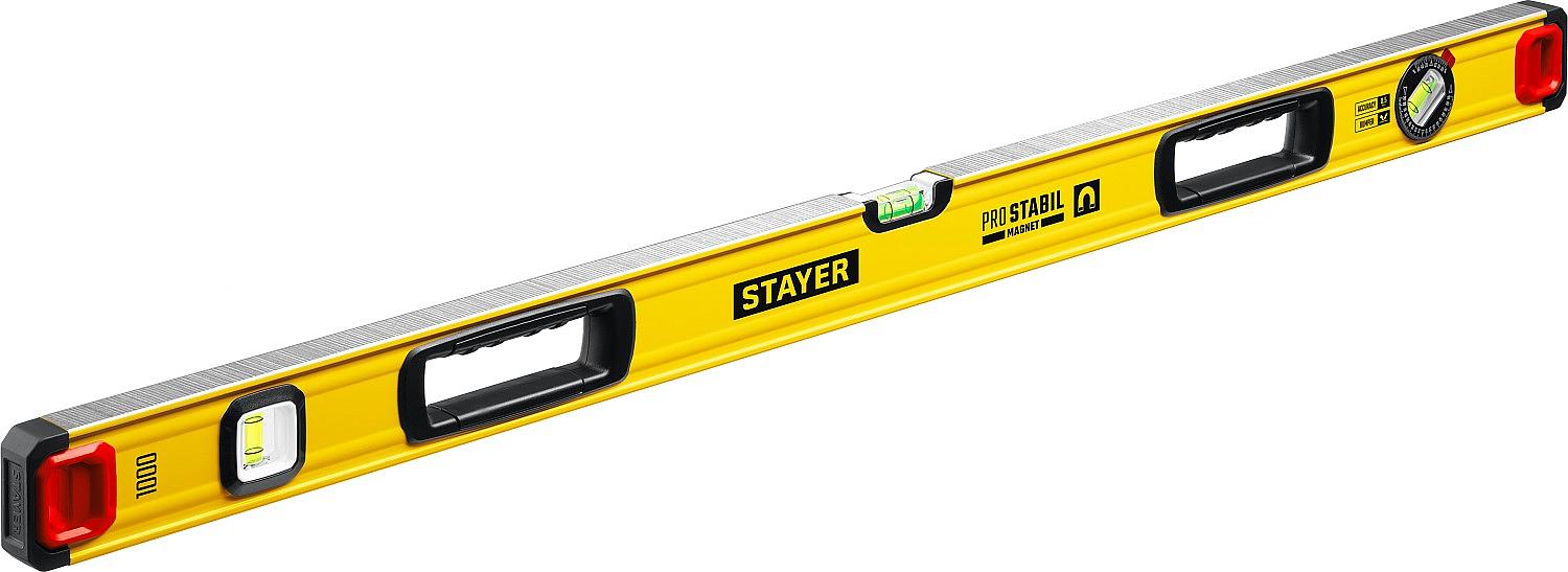 STAYER PRO STABIL, 1000 мм, усиленный профиль, магнитный уровень с поворотным глазком, Professional (3480-100) фото 1