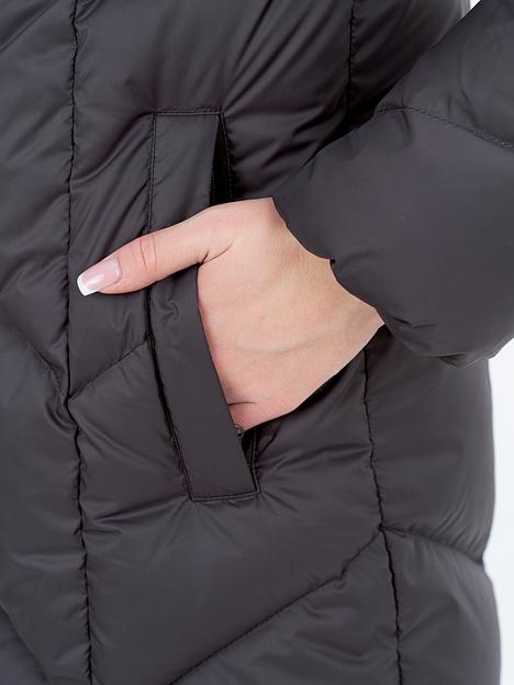 Пальто пуховое женское Ельское, темно-серый, опт фото 4