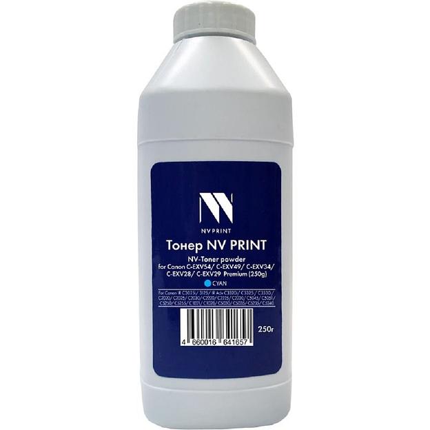 NV Print Тонер + девелопер для Canon C-EXV54, C-EXV49, C-EXV34, C-EXV28, C-EXV29 для IR C3025i, 3125, IR Adv C3320i, C3325i, C3330i, C2020, C2025, C2030, C2220, C2225, C2230, Premium (250г) Cyan фото 1