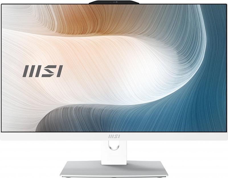Моноблок MSI Modern AM242P 12M-1064XRU 23.8" Full HD i7 1255U (1.7) 16Gb SSD512Gb Iris Xe без ОС GbitEth WiFi BT 120W клавиатура мышь Cam белый 1920x1080 фото 1