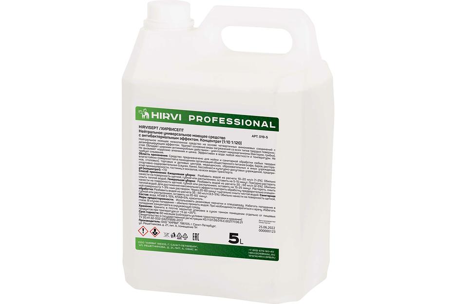 Нейтральное универсальное моющее средство с антибактерильным эффектом HIRVISEPT 5 л Опт фото 1