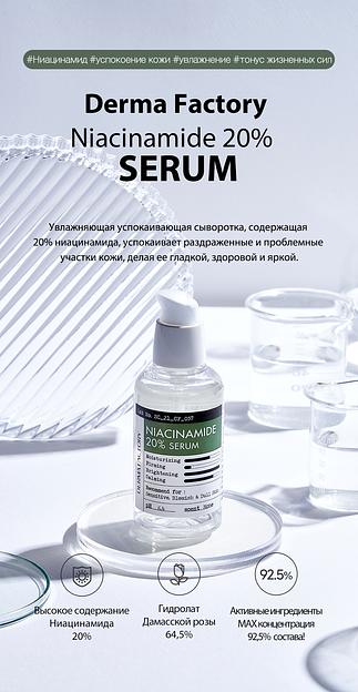 Сыворотка с Ниацинамидом 20% 80мл «Niacinamide 20% Serum 80ml» ОПТ  фото 1