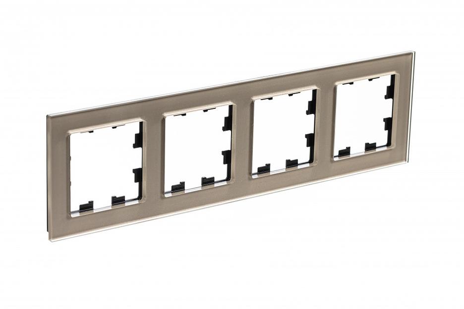 Systeme electric ATN320504 Рамка четырехпостовая ATLASDESIGN NATURE, СТЕКЛО ШАМПАНЬ фото 2