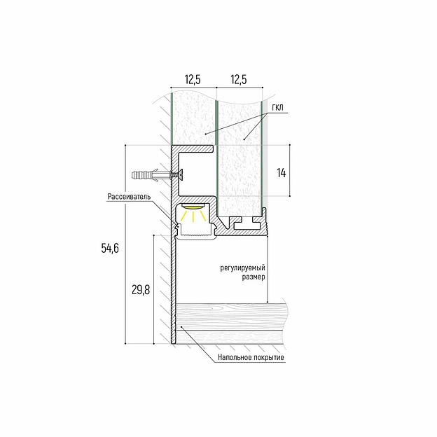 Плинтус с рассеивателем Adicom ОПТ фото 4