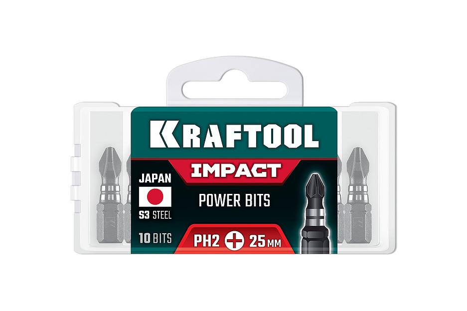 KRAFTOOL Impact PH 2, 25 мм, 10 шт, ударные биты (26191-2-25-S10) фото 2