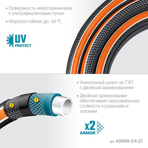 GRINDA ULTRA 6, 3/4″, 25 м, 25 атм, шестислойный, двойное армирование, поливочный шланг, PROLine (429009-3/4-25) фото 4