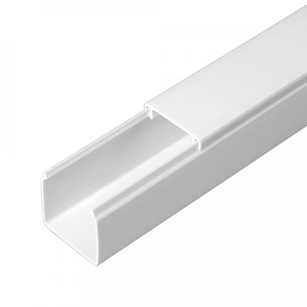 Кабель-канал белый 2-й замок в п/э 25х25 мм (48м/уп) Промрукав фото 1