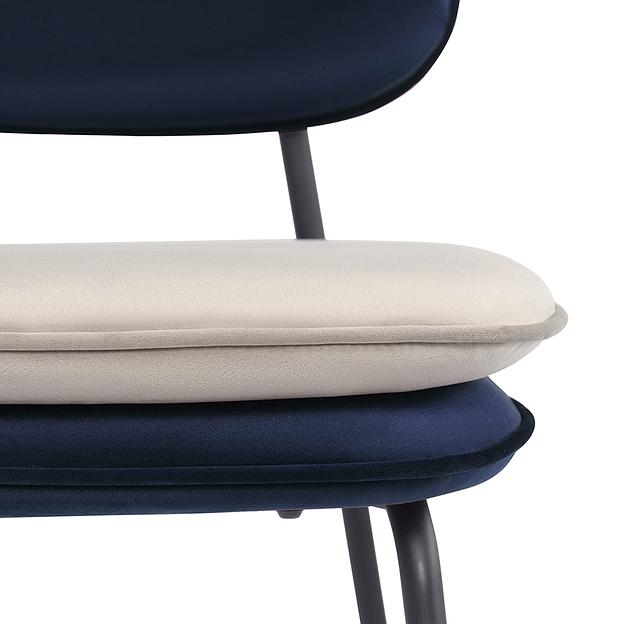Стул полубарный Pea, велюр, темно-синий/бежевый фото 8