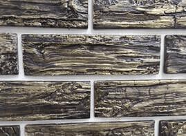 Гипсовая плитка 242х61 мм «Брус Коричевое золото» опт фото 1