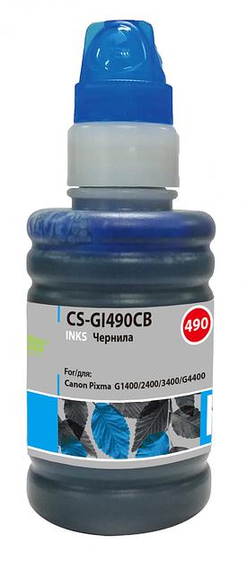 Чернила Cactus CS-GI490CB голубой 100мл для Canon Pixma G1400/G2400/G3400 фото 2