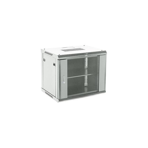 Шкаф коммутационный REXANT 04-0664-111 настенный, стеклянная передняя дверь, 6U, 600x368x450 мм фото 1