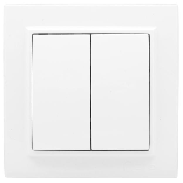 EKF ERV10-023-10 Минск Выключатель 2-клавишный СП,10А, белый EKF Basic фото 1