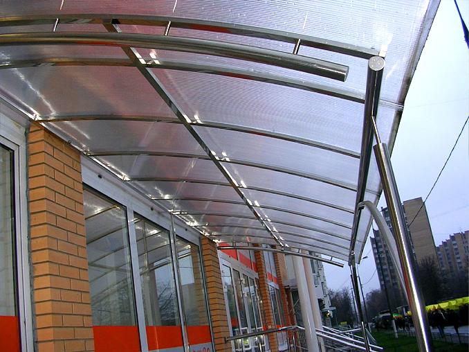 Козырьки и навесы из нержавеющей стали фото 2