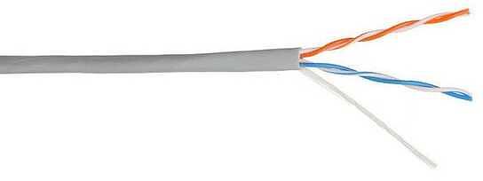 Кабель информационный Lanmaster NM-UTP5E2PR-CCA кат.5е U/UTP не экранированный 2X2 PVC внутренний 305м серый фото 1