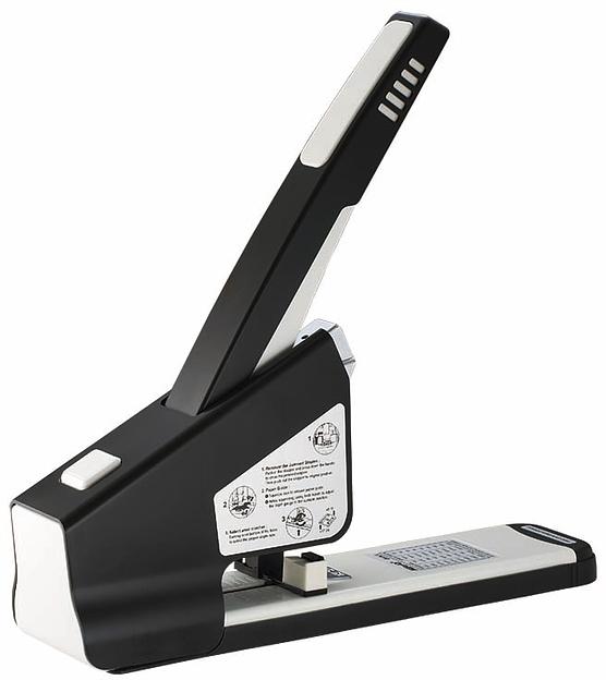 Степлер мощный Kw-Trio 050LX 23/6 23/8 23/10 23/13 23/15 23/17 23/20 23/23 (200листов) снижение усилия черный 100скоб металл коробка фото 1