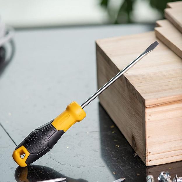 Шлицевая отвертка Deli DL6351251 5х125мм Материал: CR-V. Двухкомпонентная ручка. Хромированная. фото 5