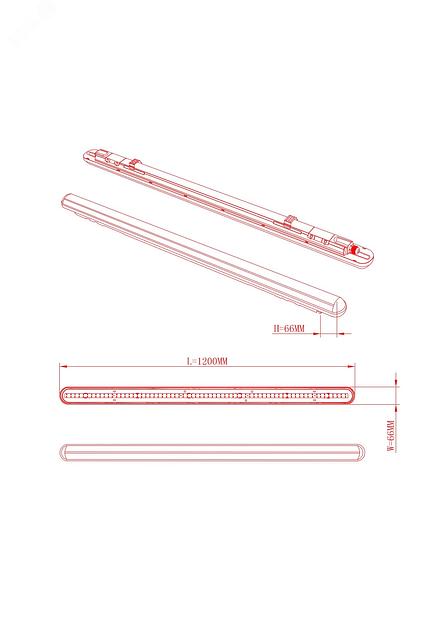 Светильник светодиодный линейный IP65 36Вт 3780Лм 6500К 1200мм прозр SPP-201-1-65K-036 ЭРА Б0047177 фото 5