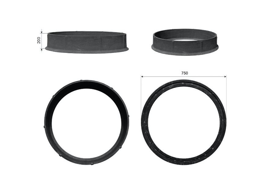 Кольцо колодца черное 750х200 фото 4