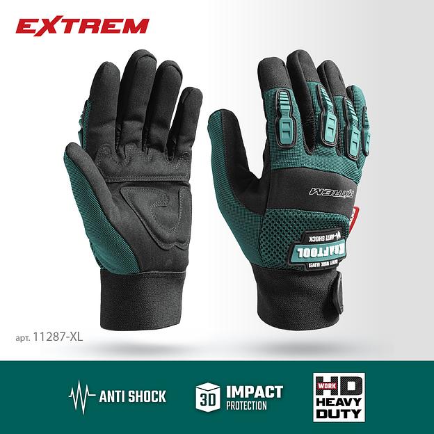KRAFTOOL Extrem, XL (10), профессиональные комбинированные перчатки, антивибрационные, противоударные (11287-XL) фото 3