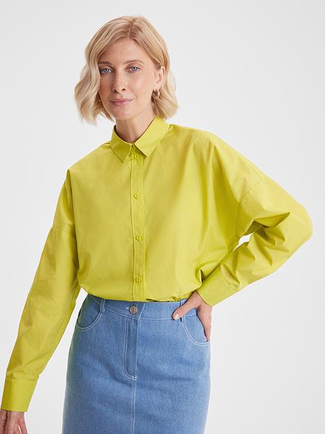 Рубашка из смесового хлопка, лайм, опт фото 3