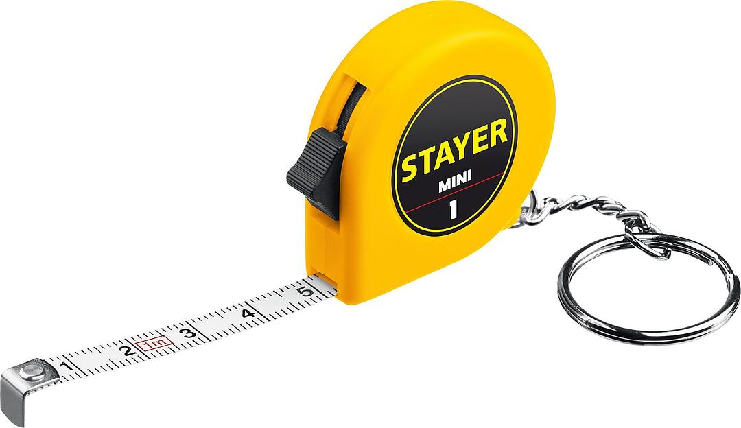 STAYER Mini, 1 м х 6 мм, рулетка-брелок (34140-1) фото 1