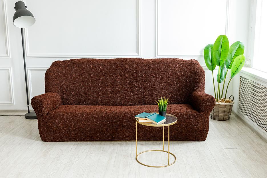 Чехол на трёхместный диван Чехлы&Пледы «Виктория» шоколадный махагон ОПТ фото 1