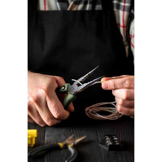 Удлиненные плоскогубцы "Home Series Green" Deli HT2106L 160мм, эксклюзивный дизайн, рукоятка из высококачественного софттач пластика фото 6