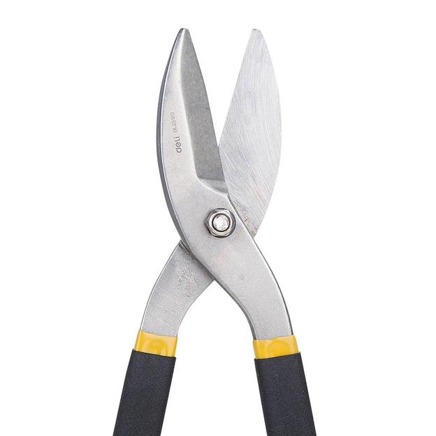 Режущий инструмент (пилы, ножовки, ножи, ножницы) Deli Ножницы по металлу прямые Deli DL25910 270мм, высокоуглеродистая сталь 55, для резки холоднокатаного листа толщиной до 0,9 мм и листа из нержавеющей стали толщиной до 0,6 мм фото 2