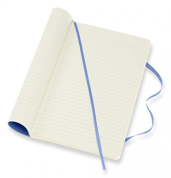 Блокнот Moleskine CLASSIC SOFT QP616B42 Large 130х210мм 192стр. линейка мягкая обложка голубая гортензия фото 4