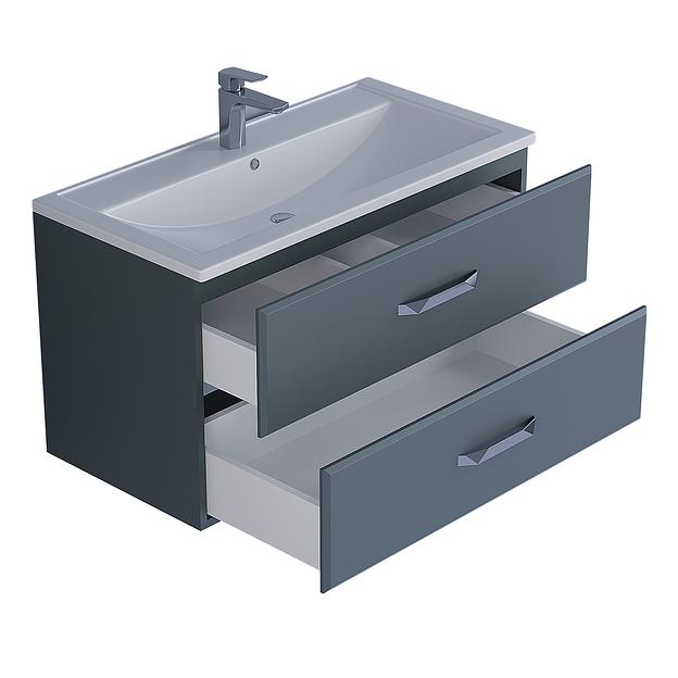 Тумба под раковину для ванной Uperwood Foster 90 см, подвесная, серый графит фото 9