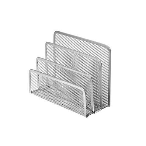 Подставка для бумаг и писем 17,8х6х12 см, из перфор. металла, серебристый, Forofis фото 1