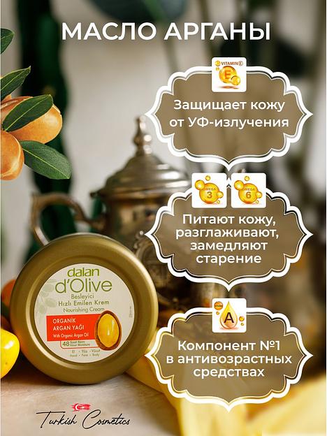 Крем для рук и тела Dalan «D’Olive» питательный и омолаживающий с маслом Арганы, 150 мл фото 4