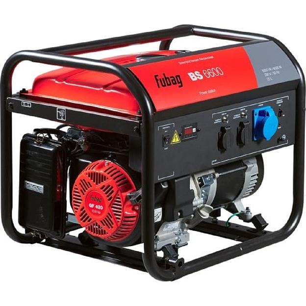 FUBAG BS 6600 Электростанция бензиновая [641690] { 6.6 кВа/6.0 кВт, 230 В, 420 объем см3, 8,0/10,9 кВт, л.с., 78 дБ 7м, Время работы 3/4 нагрузки 9.5ч, 25 л бак, 79.6 кг} фото 1