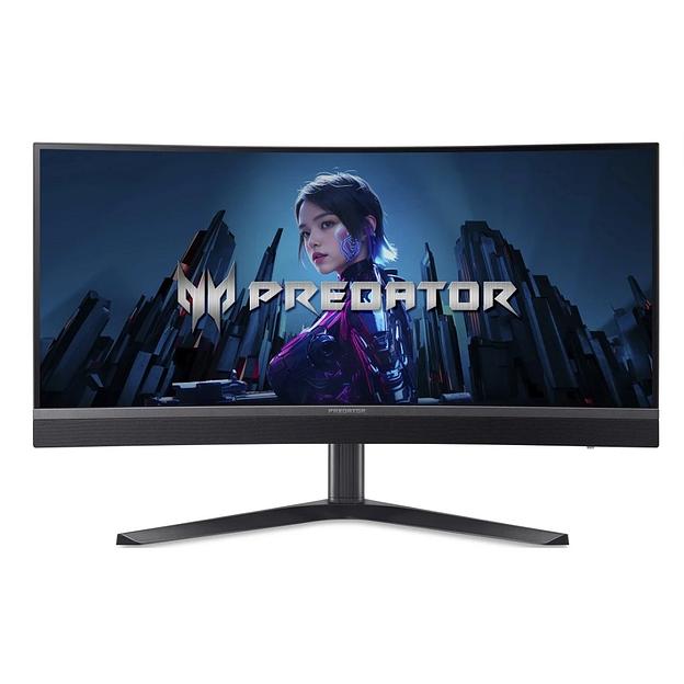 Монитор 34" Acer Predator X34V3bmiiphuzx VA 3440x1440, 180 Гц, 1 мс, 21:9, 1000 кд/м2, 2хHDMI, 1хDP, USB-C, изогнутый, выход на наушники, черный фото 1