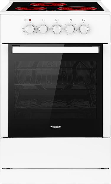 Плита Электрическая Weissgauff WES E2V05 W белый стеклокерамика (без крышки) фото 1