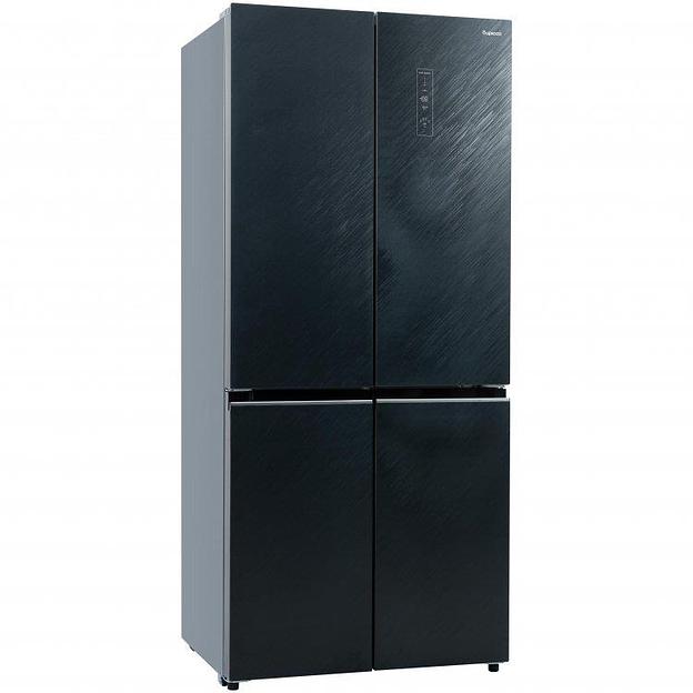 Холодильник Бирюса CD 496 TBG текстурированное черное стекло трёхкамерный 334/162л морозилка снизу, NoFrost, Side by Side фото 1