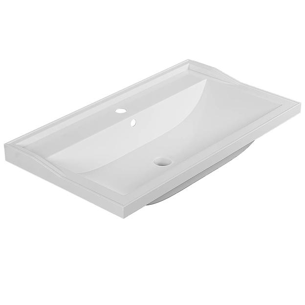 Раковина для ванной полувстраиваемая Uperwood Family 100 см, прямоугольная, белая фото 3