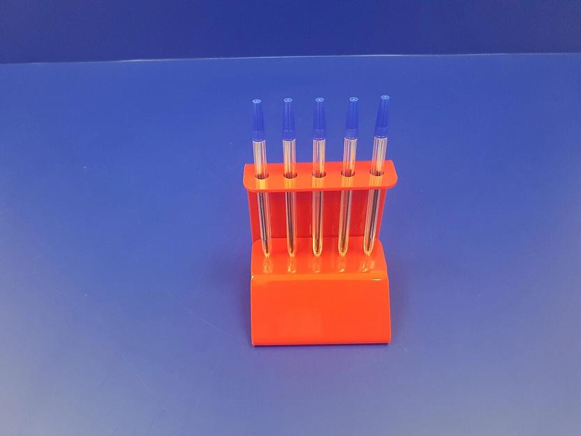 Подставка для ручек карандашей кистей 5 секции.(вертикальное размещение, место для логотипа, красная) фото 3