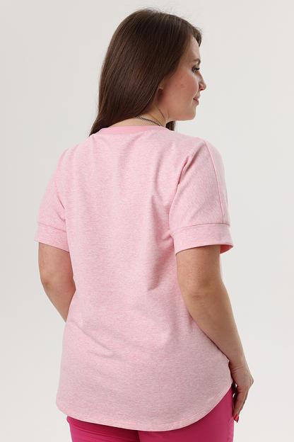 Туника футер 2-х нитка  4197/03/Розовый меланж  фото 6