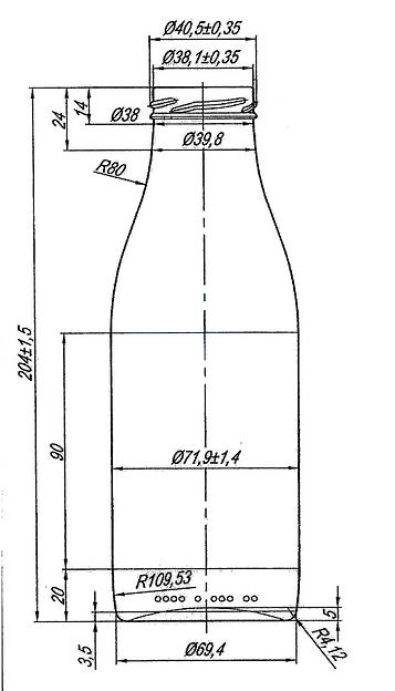 Бутылка стеклянная твист-офф 43 0.5л «Молоко» фото 2