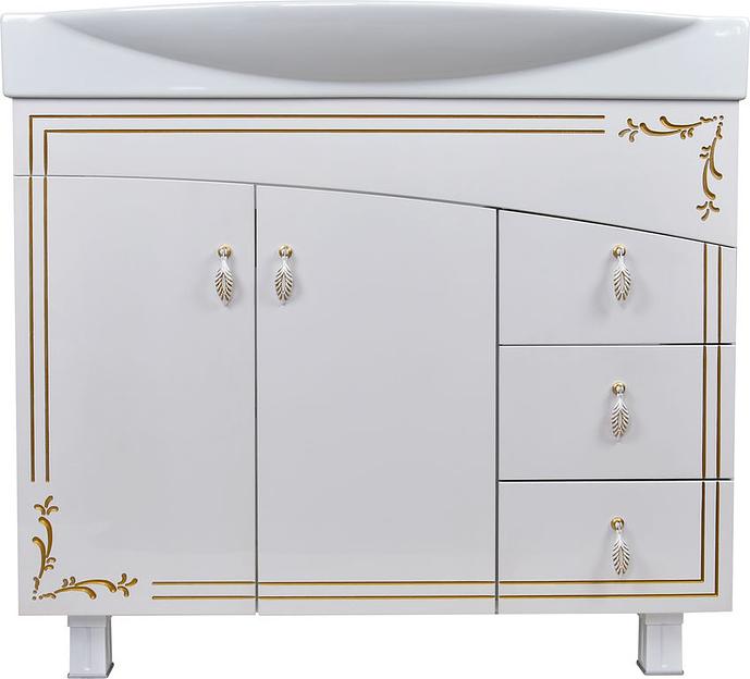 Тумба Милос 105 DORATIZ 9911.770, белая золото, под умывальник Элвис 105 фото 2