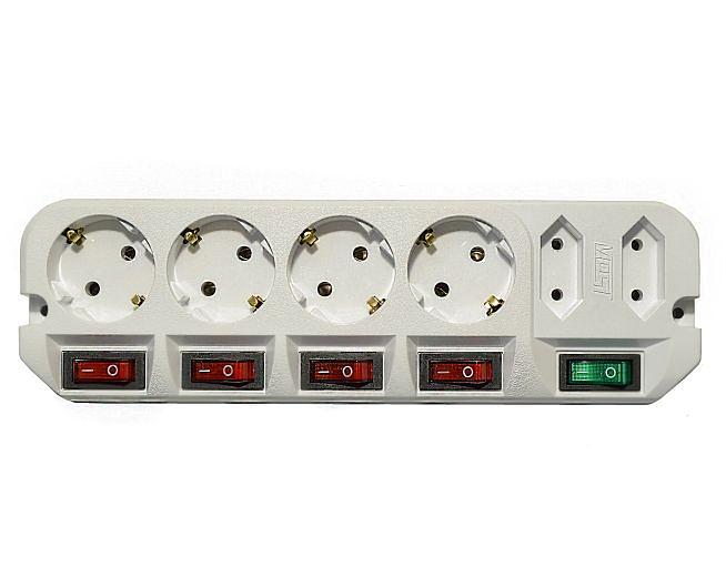 Сетевой удлинитель Most A10 5м (6 розеток) белый (пакет ПЭ) фото 2