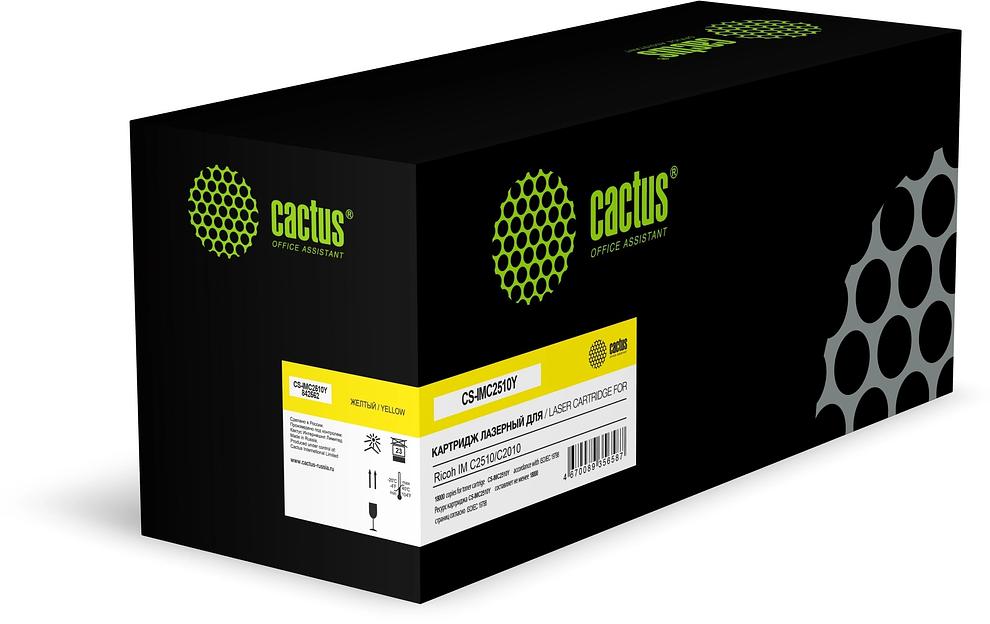 Картридж лазерный Cactus CS-IMC2510Y 842562 желтый (18000стр.) для Ricoh IM C2510/C2010 с чипом фото 1