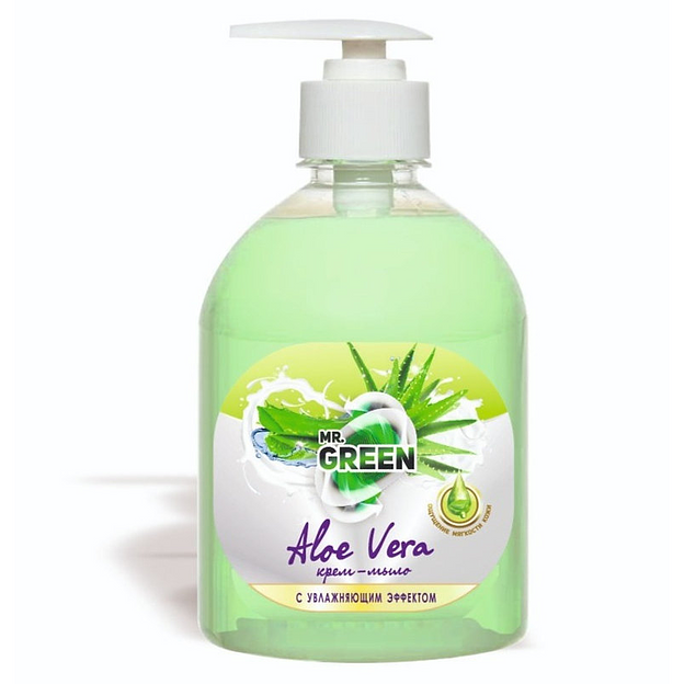 Крем-мыло Mr.green «Aloe Vera» увлажняющее 0,5 л ОПТ фото 1