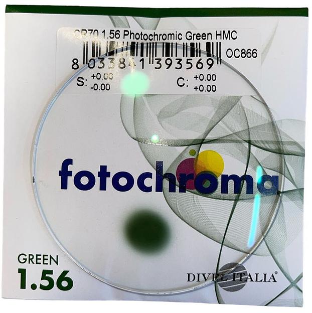 Линза полимерная стигматическая 1.56 Fotochroma HMC Green ОПТ фото 1