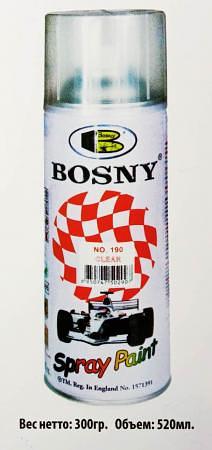 Лак аэрозольный глянцевый BOSNY 520 мл. (универсальный) фото 1