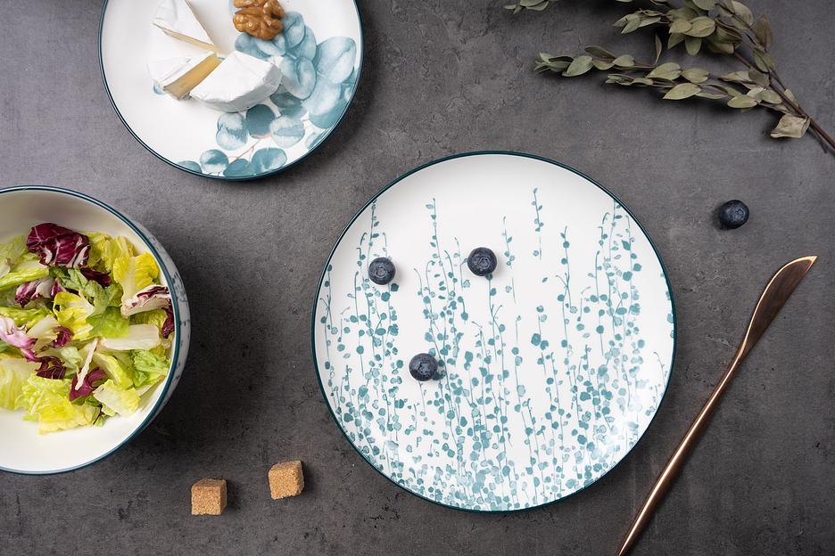 Тарелка керамическая Billibarri «Eucalypt Leaf №1» 21 см, белый ОПТ фото 3