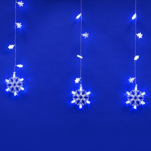 Занавес светодиодный фигурный с контроллером Снегопад 10 нитей 100 светодиодов Размер 2,7х0,6м Цвет свечения белый IP20 Провод прозрачный Упаковка картон ULD-E2706-100/DTA WHITE IP20 SNOWFALL фото 1